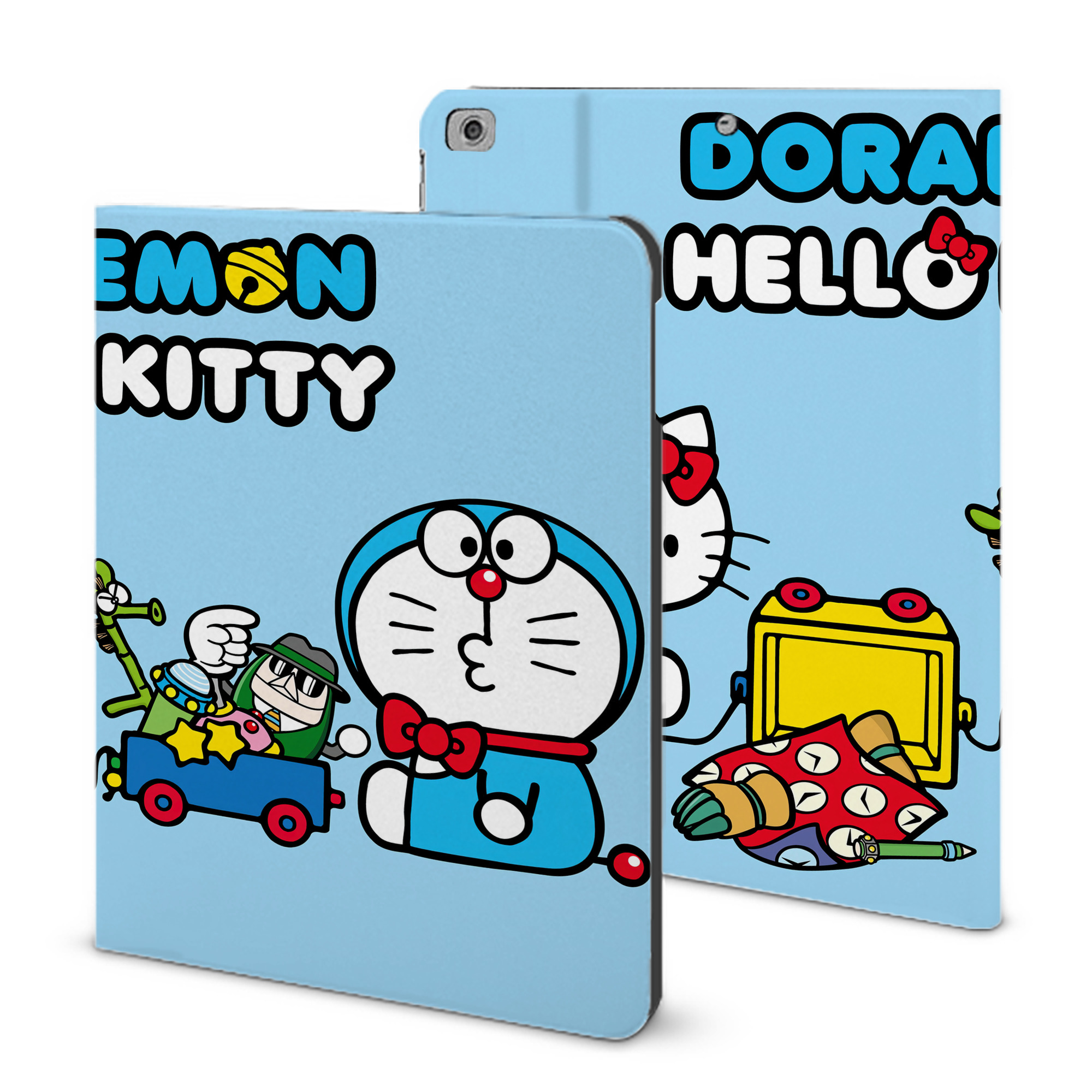 （画像用） ドラえもん Doraemon IPad ケース ブック型 PUレザー TPU 耐衝撃 軽量 薄型 ペン収納なし 全面保護 IPad 各モデル対応